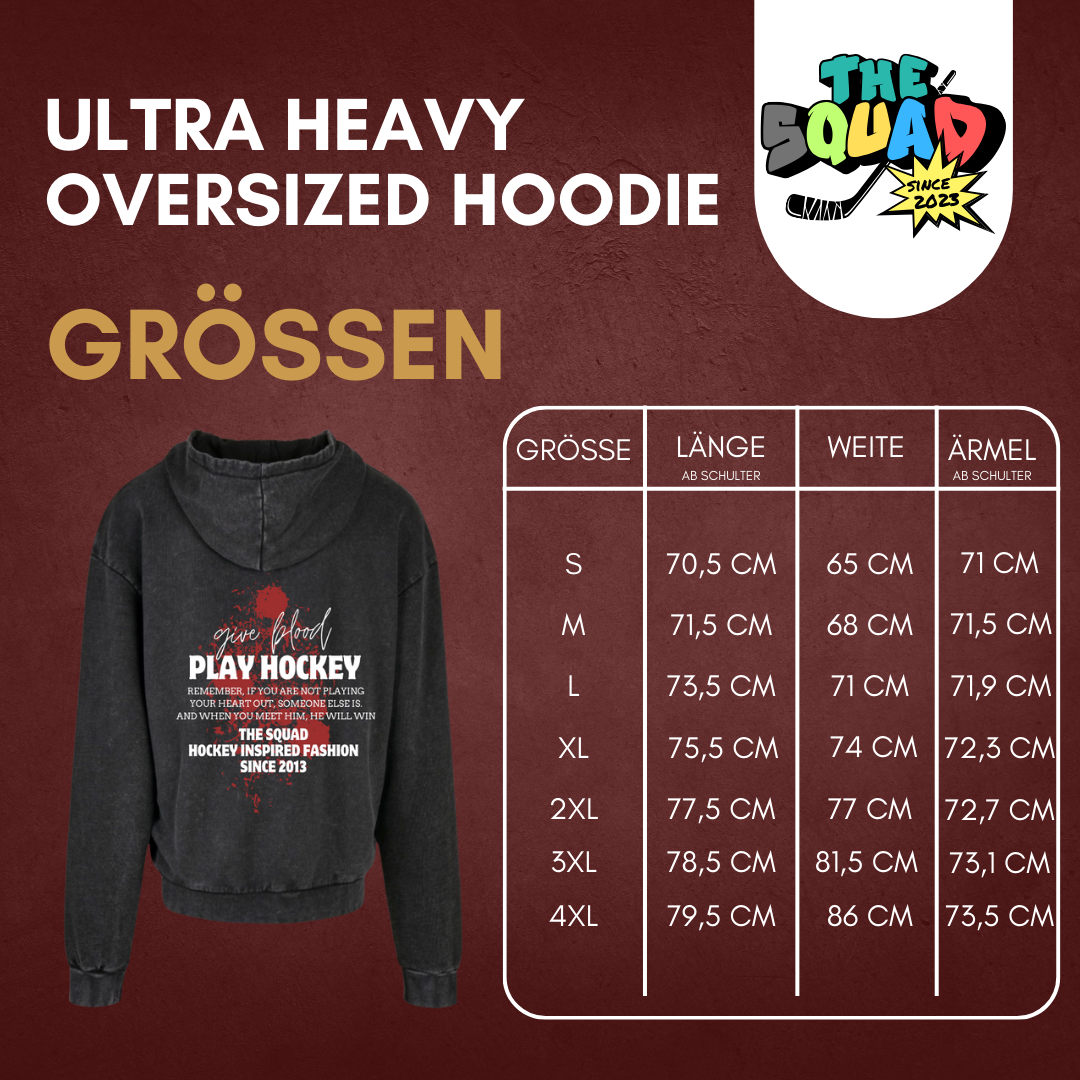 THE SQUAD "Give Blood" Acid Washed Oversized Hoodie