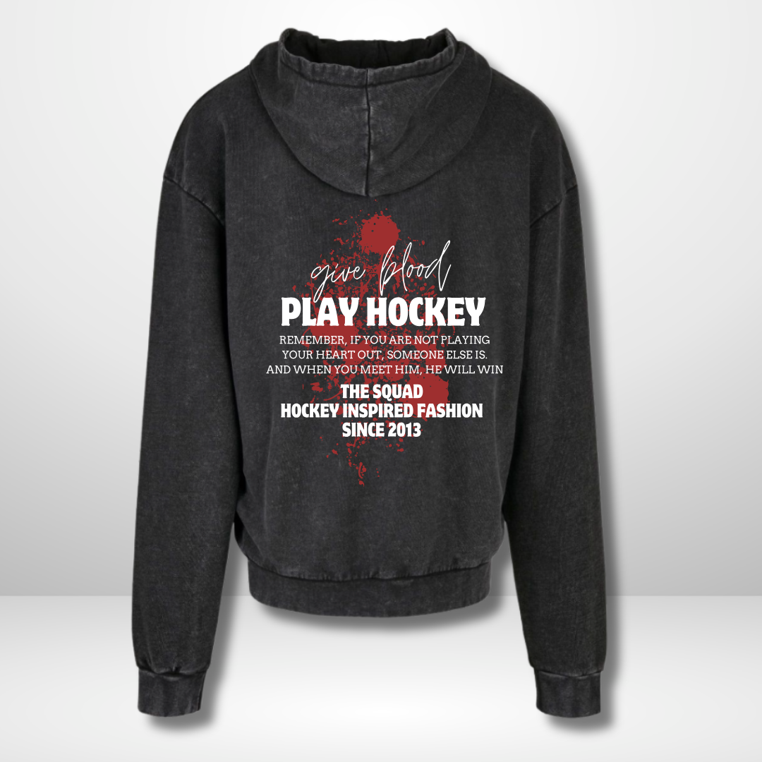 THE SQUAD "Give Blood" Acid Washed Oversized Hoodie