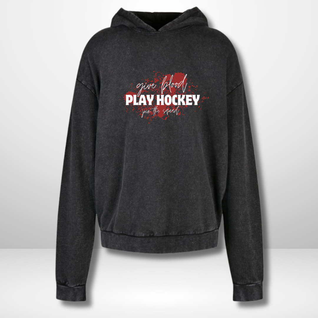 THE SQUAD "Give Blood" Acid Washed Oversized Hoodie