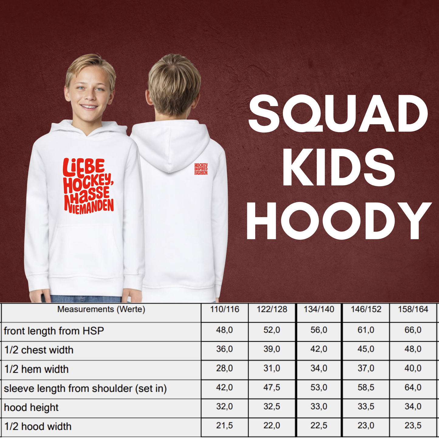 "LIEBE HOCKEY, HASSE NIEMANDEN" The Squad Kids Hoody