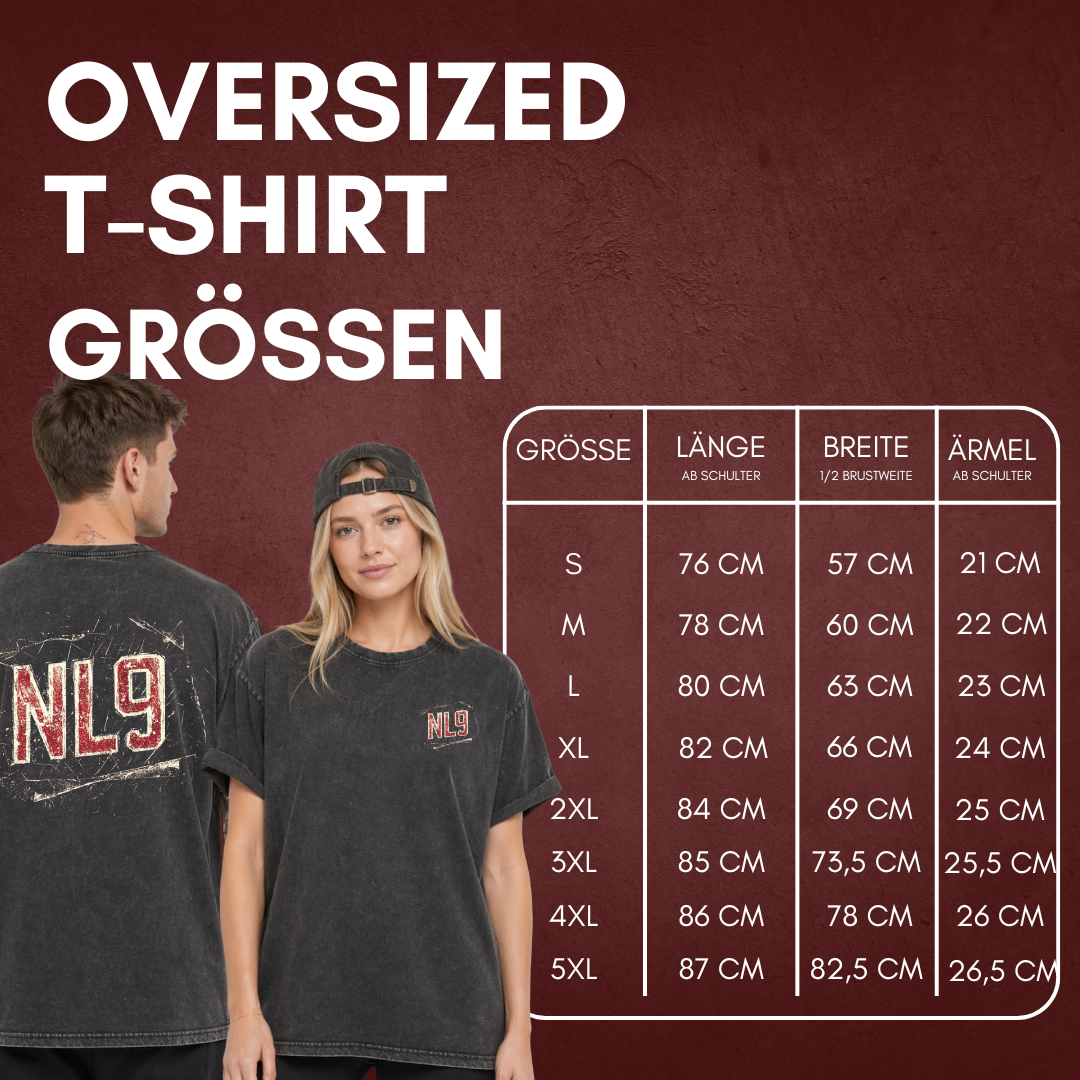 "NL9" Nikolas Linsenmaier X The Squad Acid Washed Oversized T-Shirt