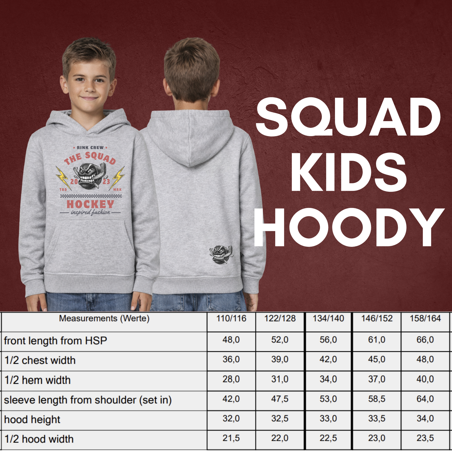 "RINK CREW" The Squad Kids Hoody
