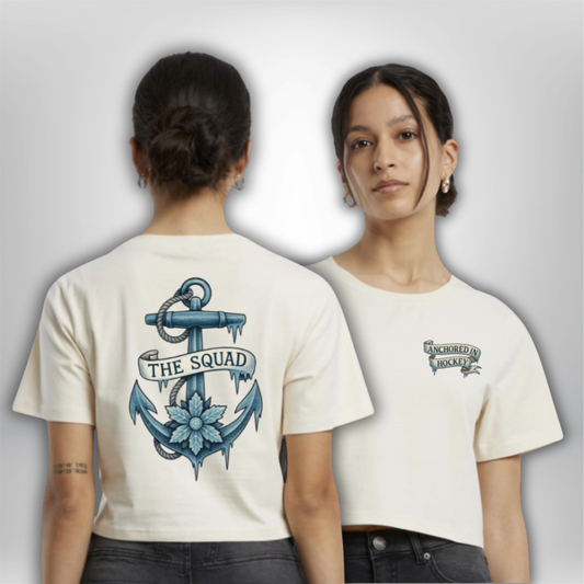 THE SQUAD "Anchored in Hockey"  Cropped Tee