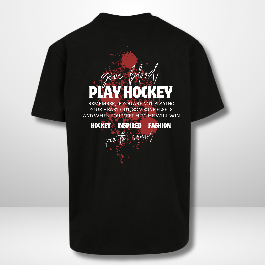 THE SQUAD "give blood, play hockey" Oversized T-Shirt