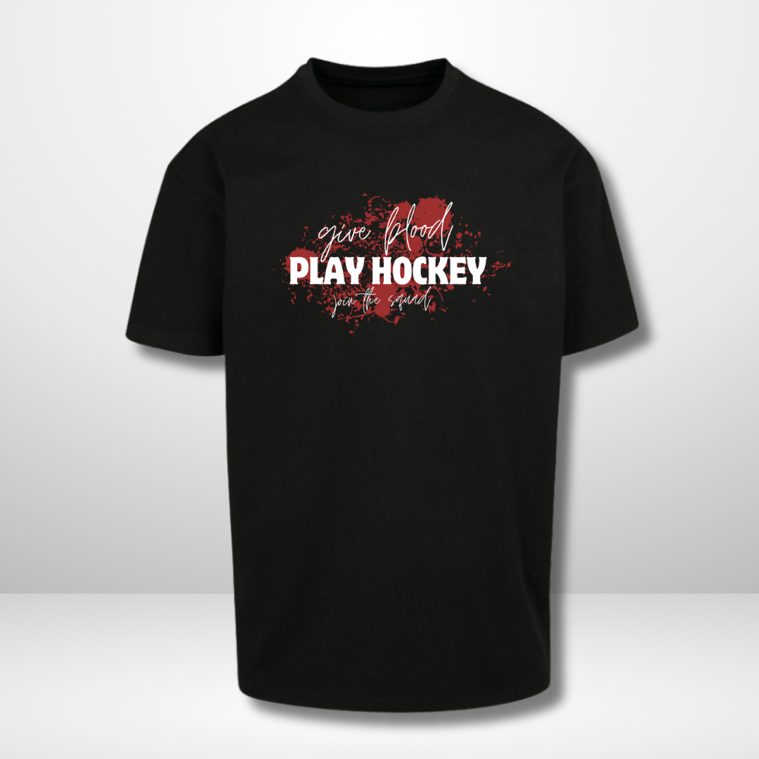 THE SQUAD "give blood, play hockey" Oversized T-Shirt