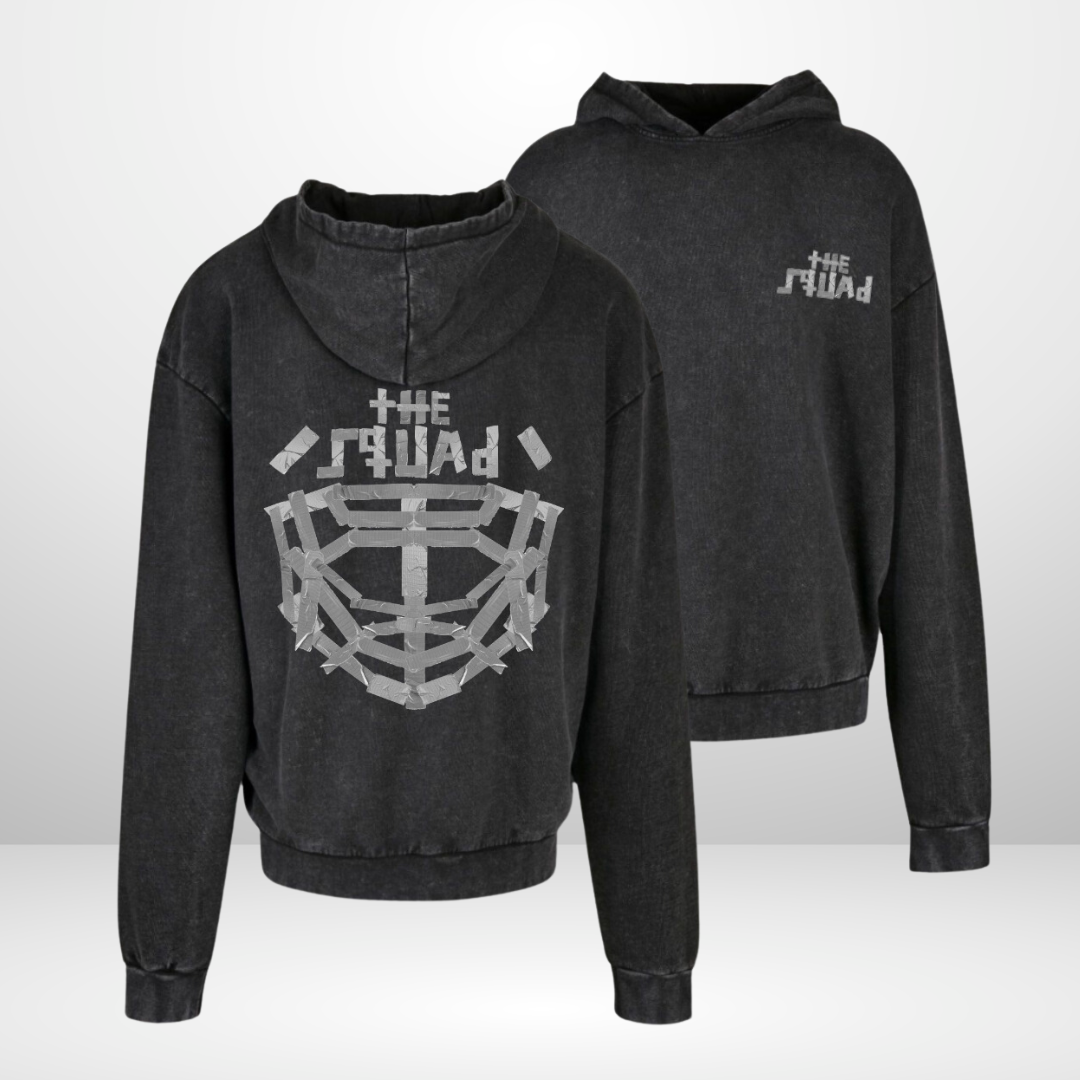 THE SQUAD "Tape" Acid Washed Oversized Hoodie