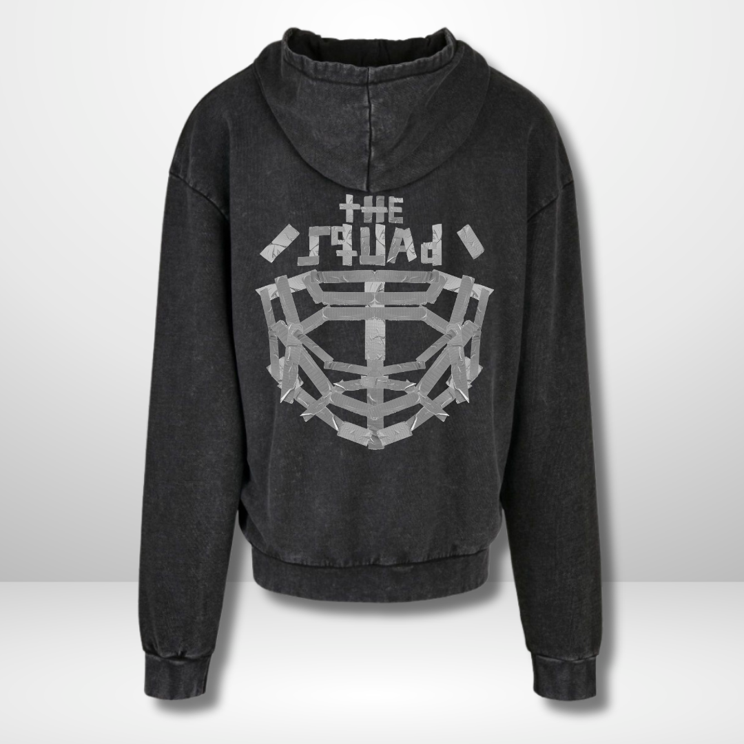 THE SQUAD "Tape" Acid Washed Oversized Hoodie