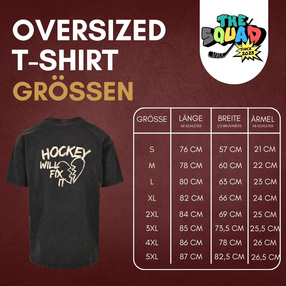 THE SQUAD "Hockey will fix it"  Oversized T-Shirt in 2 Farben