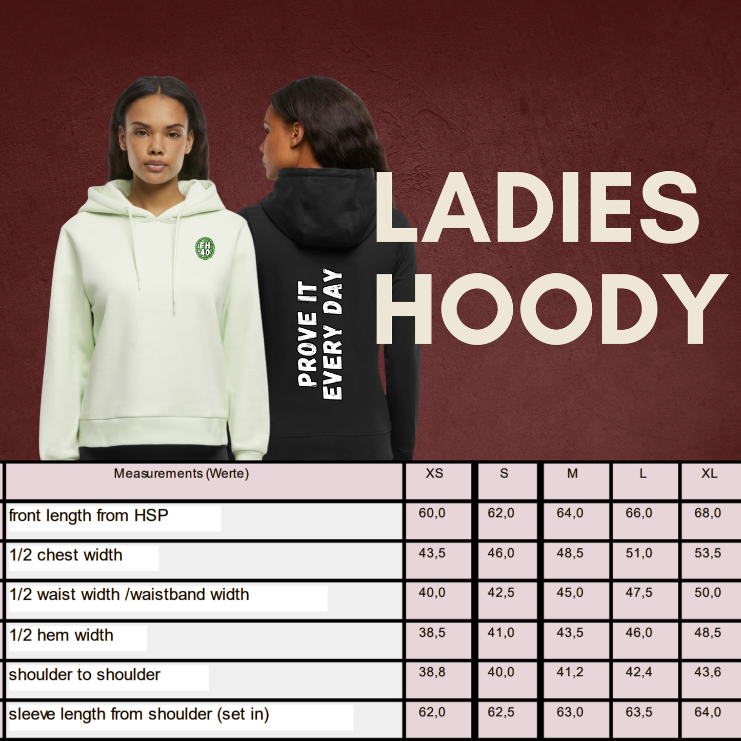 "PROVE IT EVERY DAY" Fabian Hegmann X The Squad * Ladies Heavy Hoody in 2 Farben