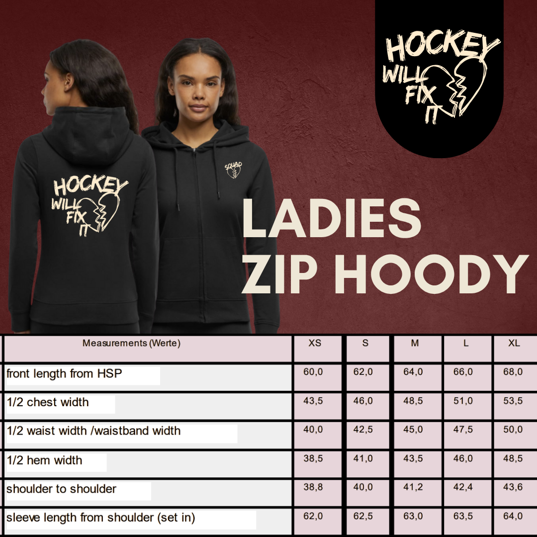 THE SQUAD "Hockey will fix it" Ladies Zip Hoody