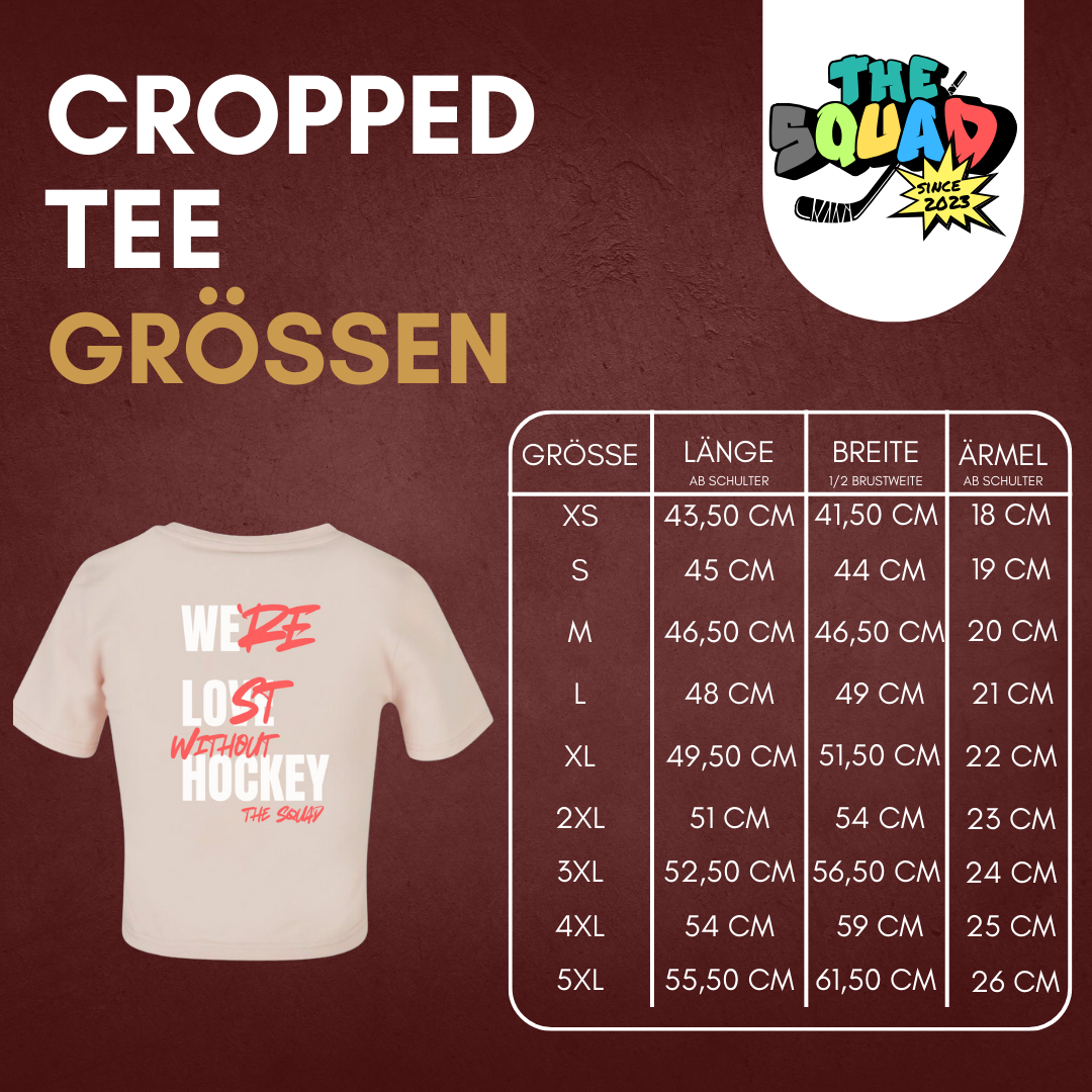 THE SQUAD "Lost without Hockey" Ladies Cropped Tee in 2 Farben