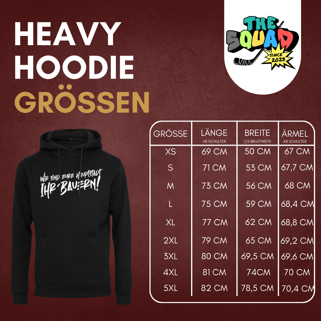 "WIR SIND EURE HAUPTSTADT, IHR BAUERN!" Broken Sticks X The Squad " Heavy Hoodie in 2 Farben