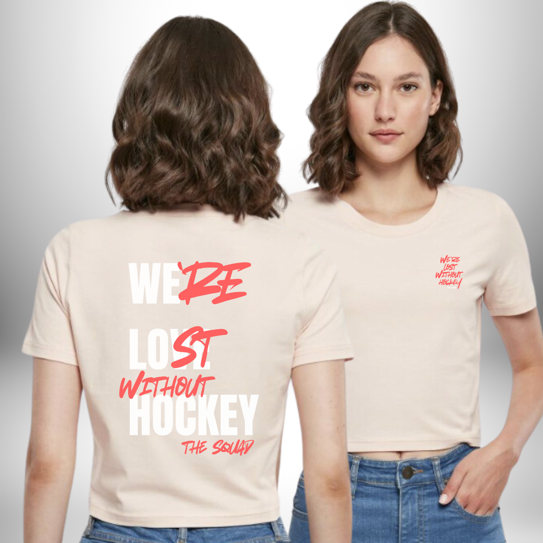 THE SQUAD "Lost without Hockey" Ladies Cropped Tee in 2 Farben