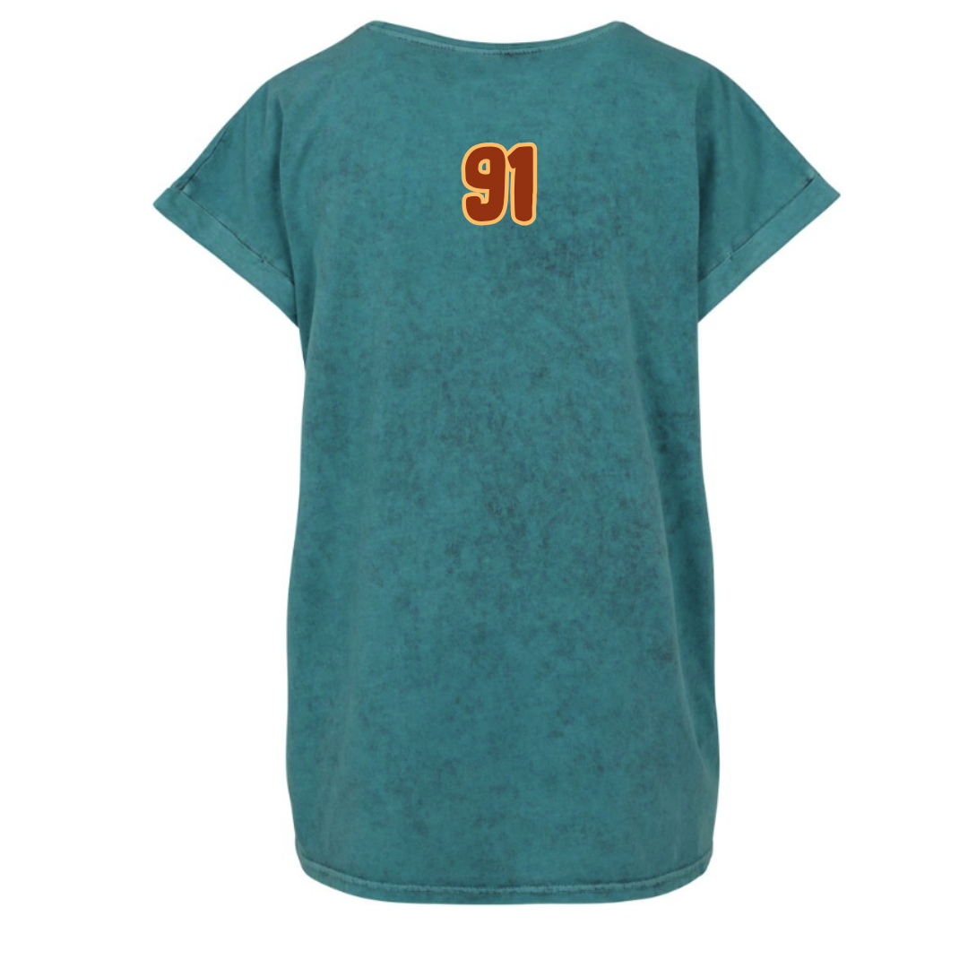 Travis Turnbull "Bull 91" Extented Shoulder Ladies T-Shirt back
