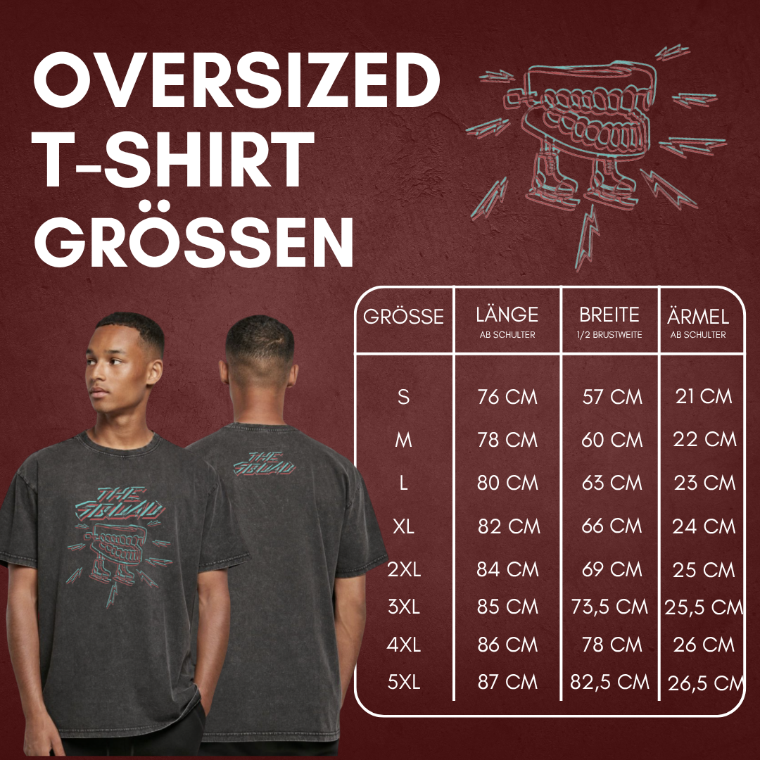 The Squad "Chattering teeth" Acid Washed Oversized T-Shirt