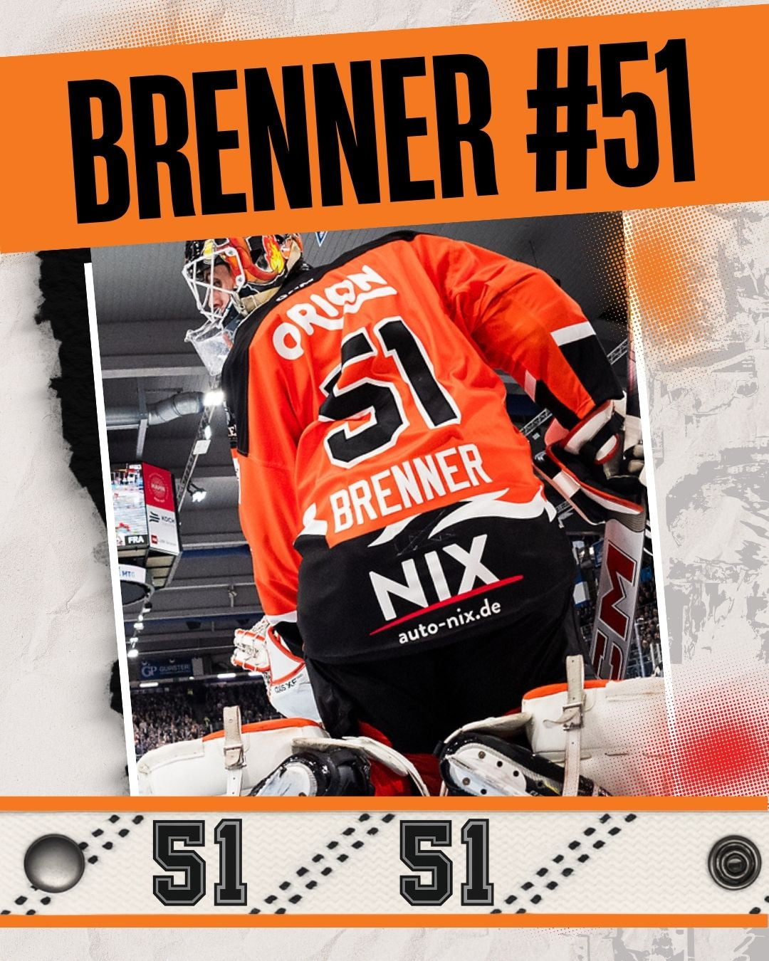 #51 Eishockey Armband Cody Brenner #51 - GAMECODE Lace Armband