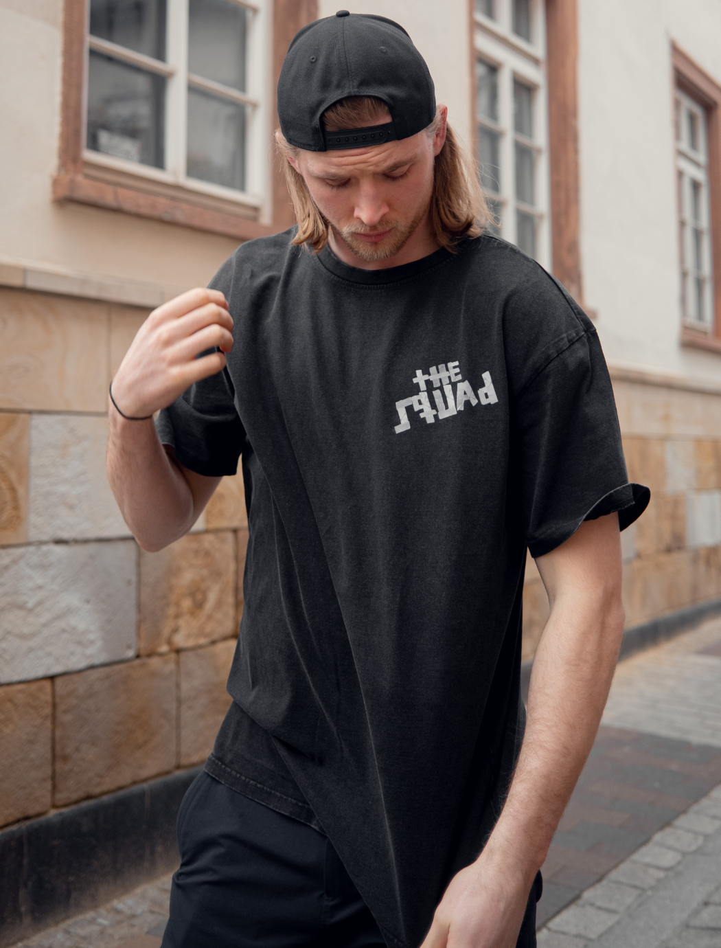 THE SQUAD  "Tape" Acid Washed Oversized T-Shirt Moritz Wirth