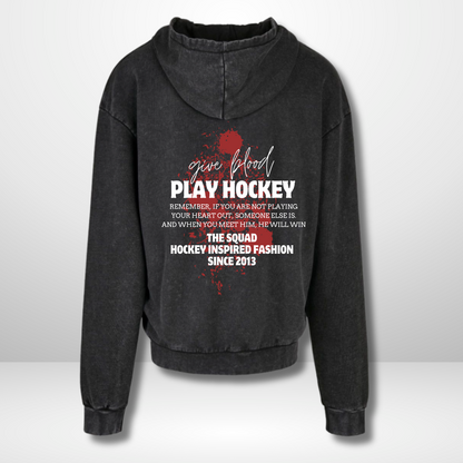 THE SQUAD "Give Blood" Acid Washed Oversized Hoodie