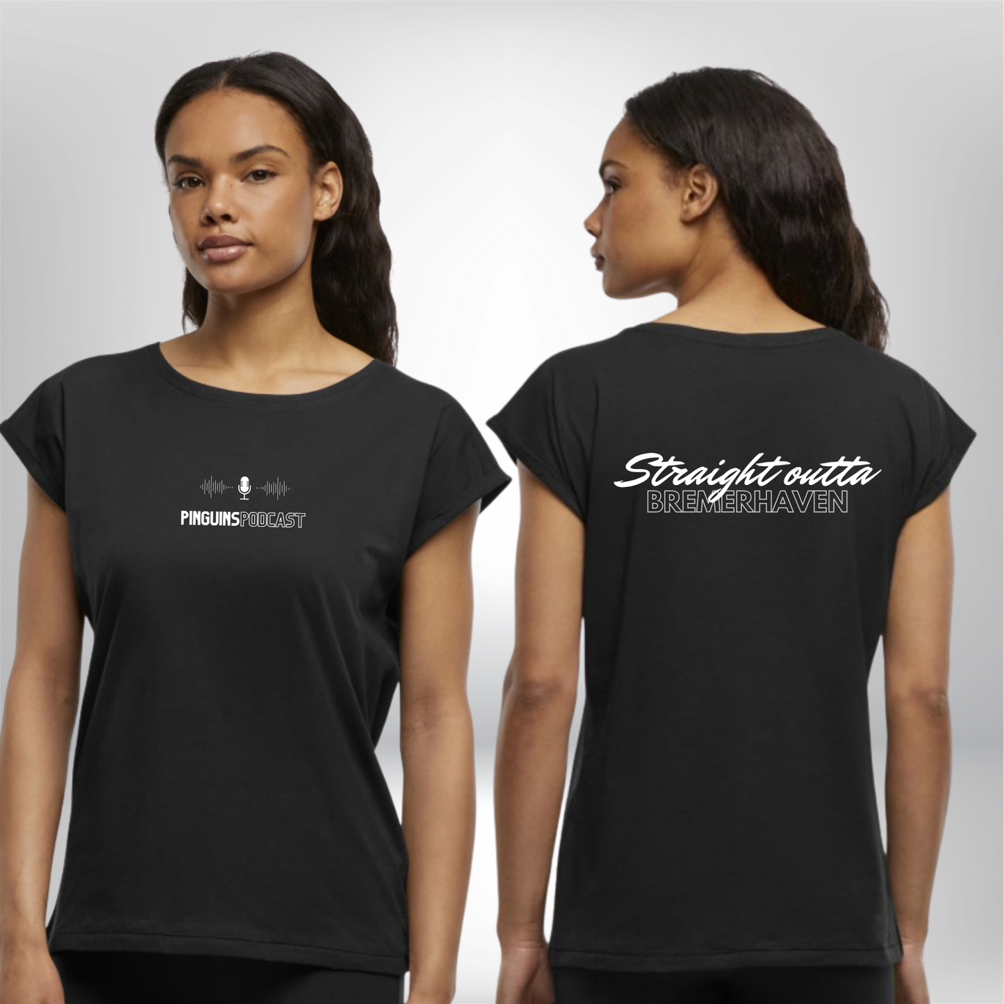 PINGUINS PODCAST x THE SQUAD "straight outta bremerhaven"  Ladies Shirt