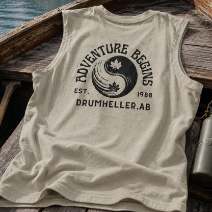 "ADVENTURE BEGINS" Andrew Bodnarchuk X The Squad Hockey Ladies Vintage Washed Sleeveless Tee