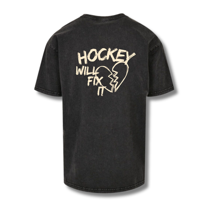 The Squad "Hockey will fix it"  Acid Washed Oversize T-Shirt