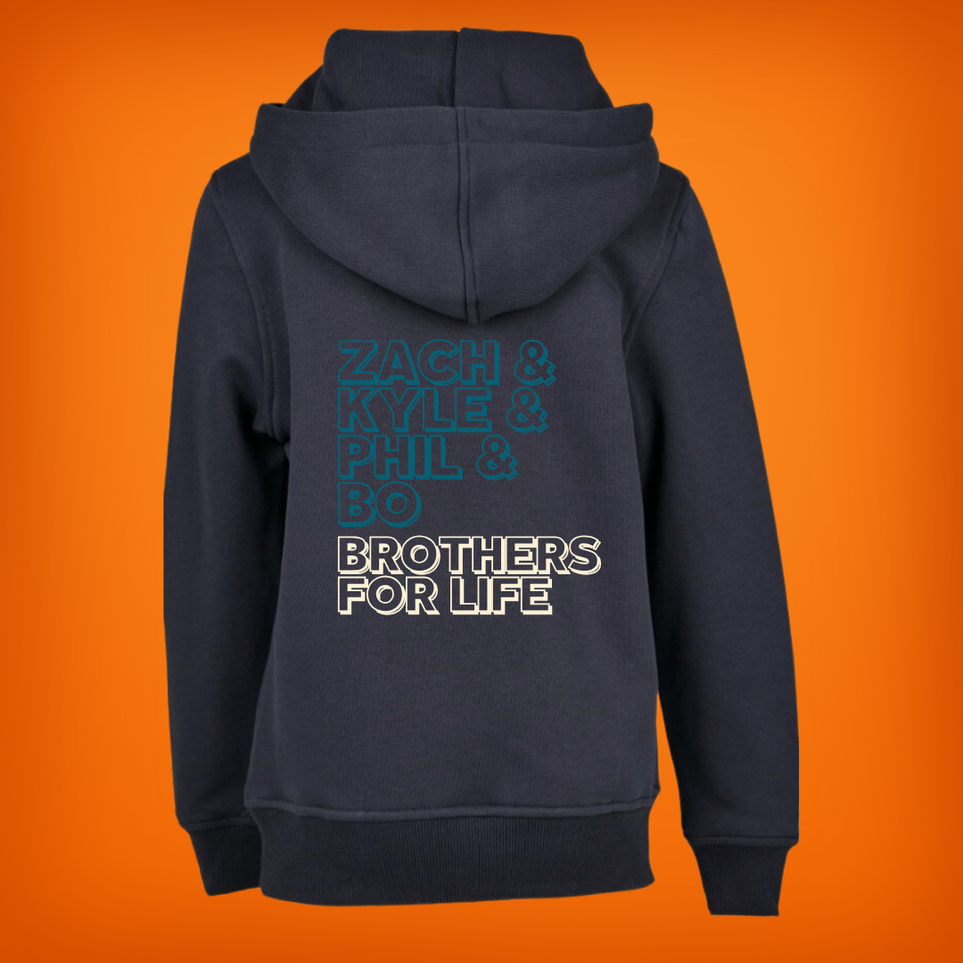 Brothers for Life "4 Brothers" Kids Hoody back