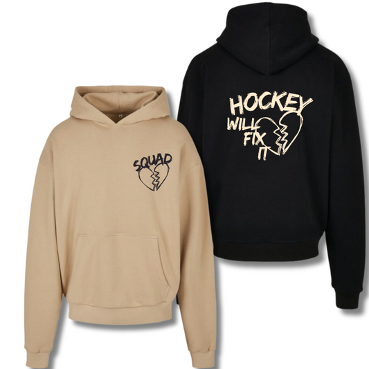 The Squad "Hockey will fix it" Ultra Heavy Oversize Hoodie in 2 Farben