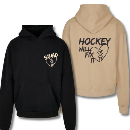 The Squad "Hockey will fix it" Ultra Heavy Oversize Hoodie in 2 Farben