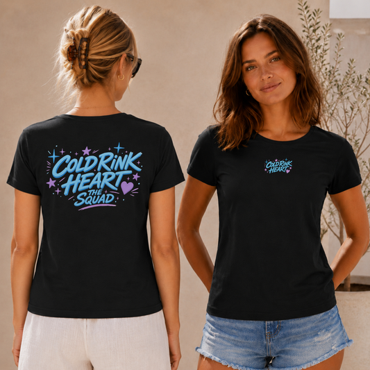 "COLD RINK HEART" The Squad Hockey Ladies Sorona T-Shirt