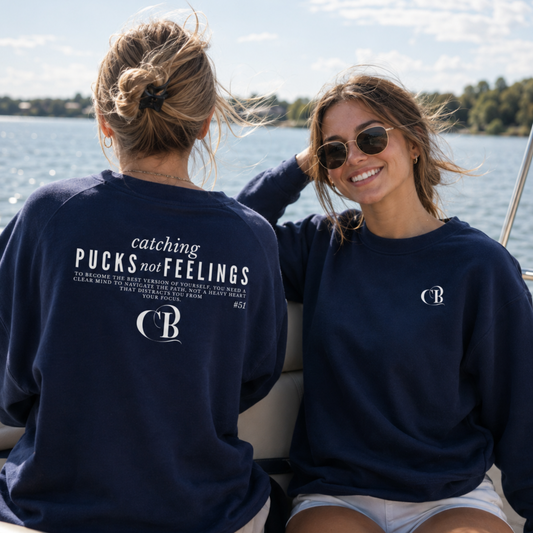 Catching Pucks Ladies Crewneck Cody Brenner X The Squad