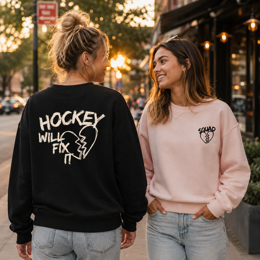 Hockey Will Fix It Ladies Oversized Crewneck