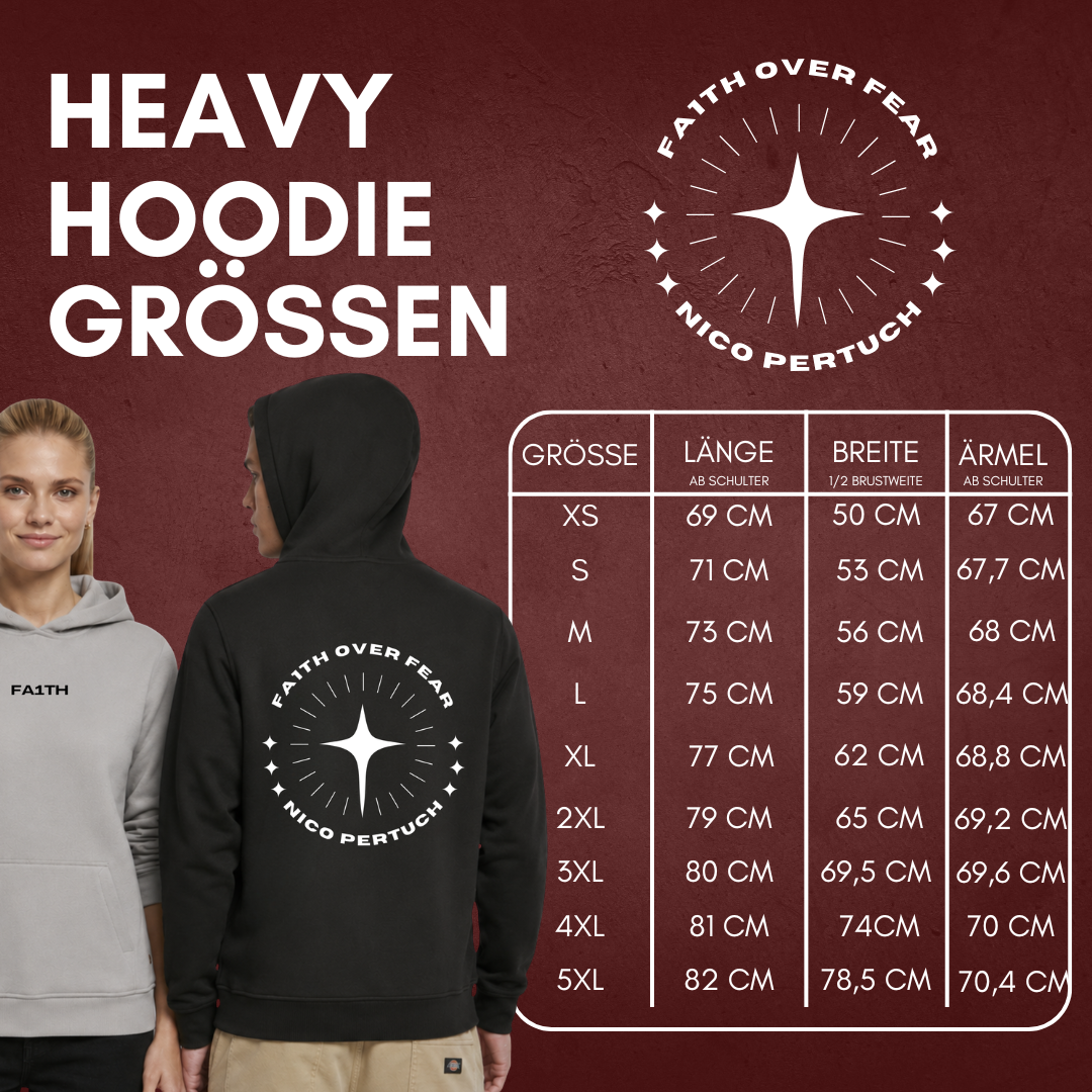 "FA1TH OVER FEAR"  Nico Pertuch X The Squad Hockey Heavy Hoody in 2 Farben