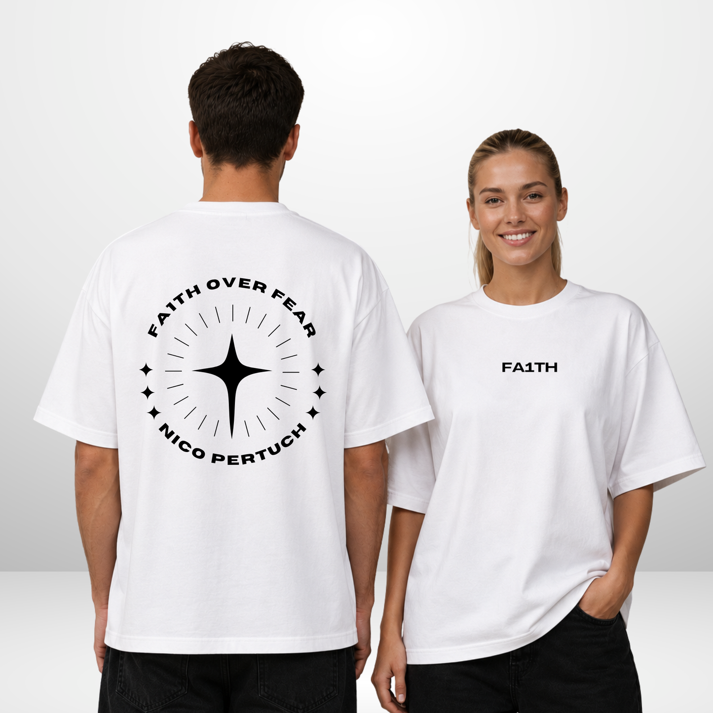"FA1TH OVER FEAR" Nico Pertuch X The Squad Hockey Oversized Shirt in 2 Farben