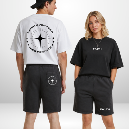 "FA1TH OVER FEAR" Nico Pertuch X The Squad Vintage Heavy Shorts