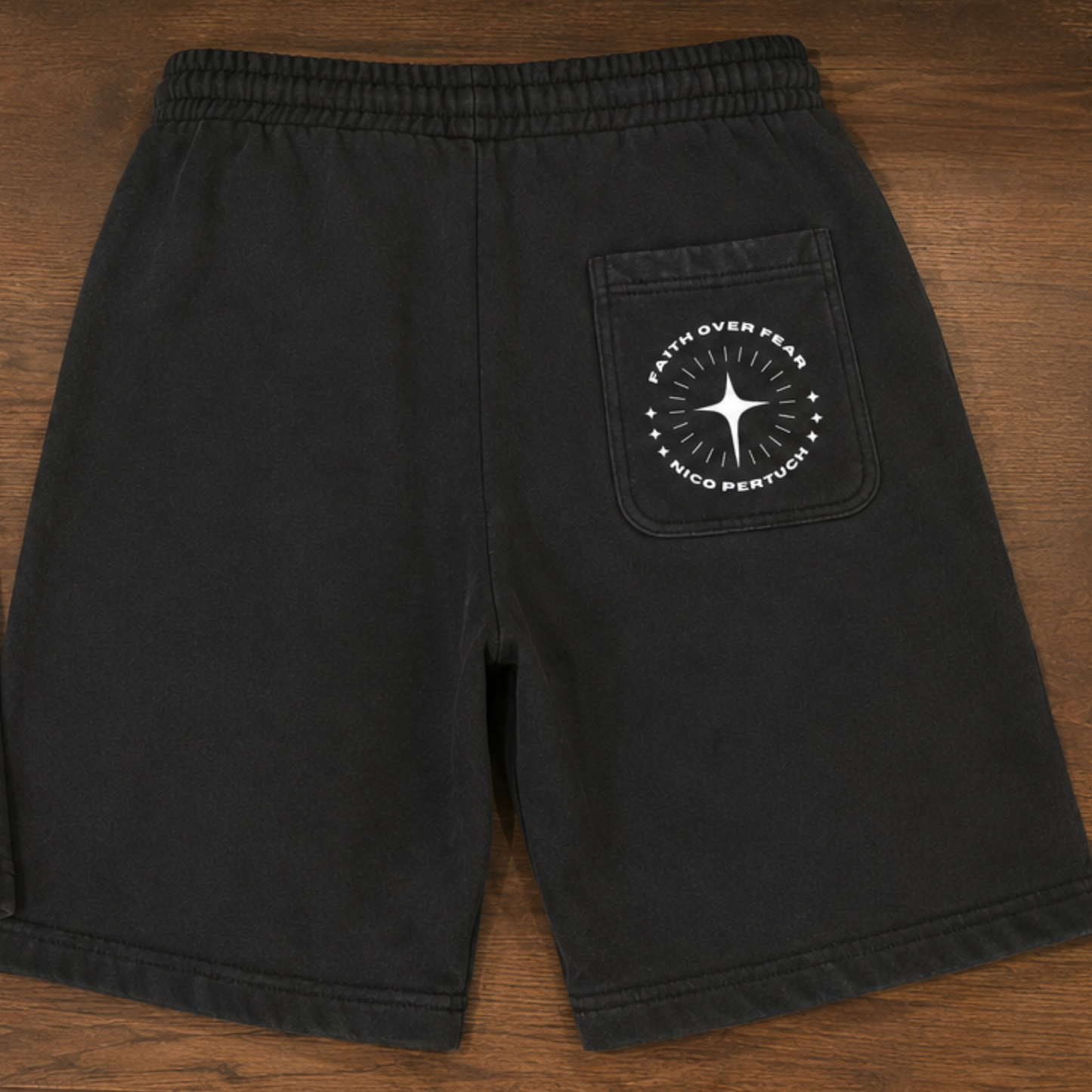 "FA1TH OVER FEAR" Nico Pertuch X The Squad Vintage Heavy Shorts