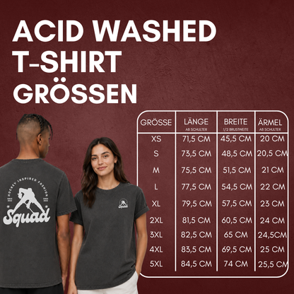 "FACE-OFF" The Squad Hockey Acid Washed Round Neck Tee