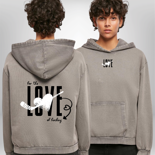 "FOR THE LOVE OF HOCKEY" Oversized Vintage Ladies Hoody * Inspired by Rachel & Greg Kreutzer *