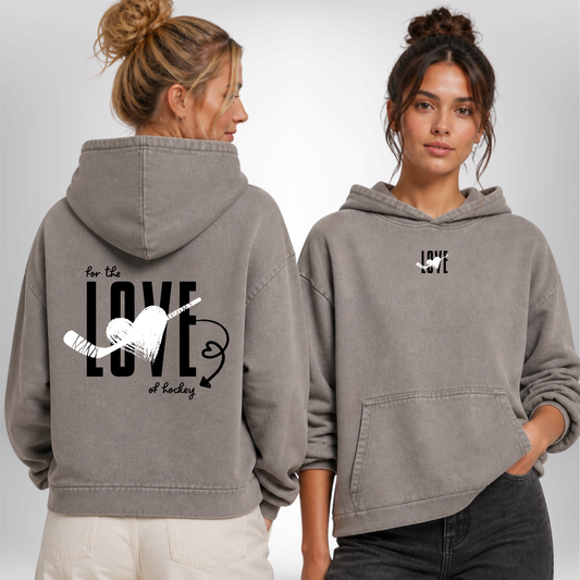 "FOR THE LOVE OF HOCKEY" Oversized Vintage Ladies Hoody
