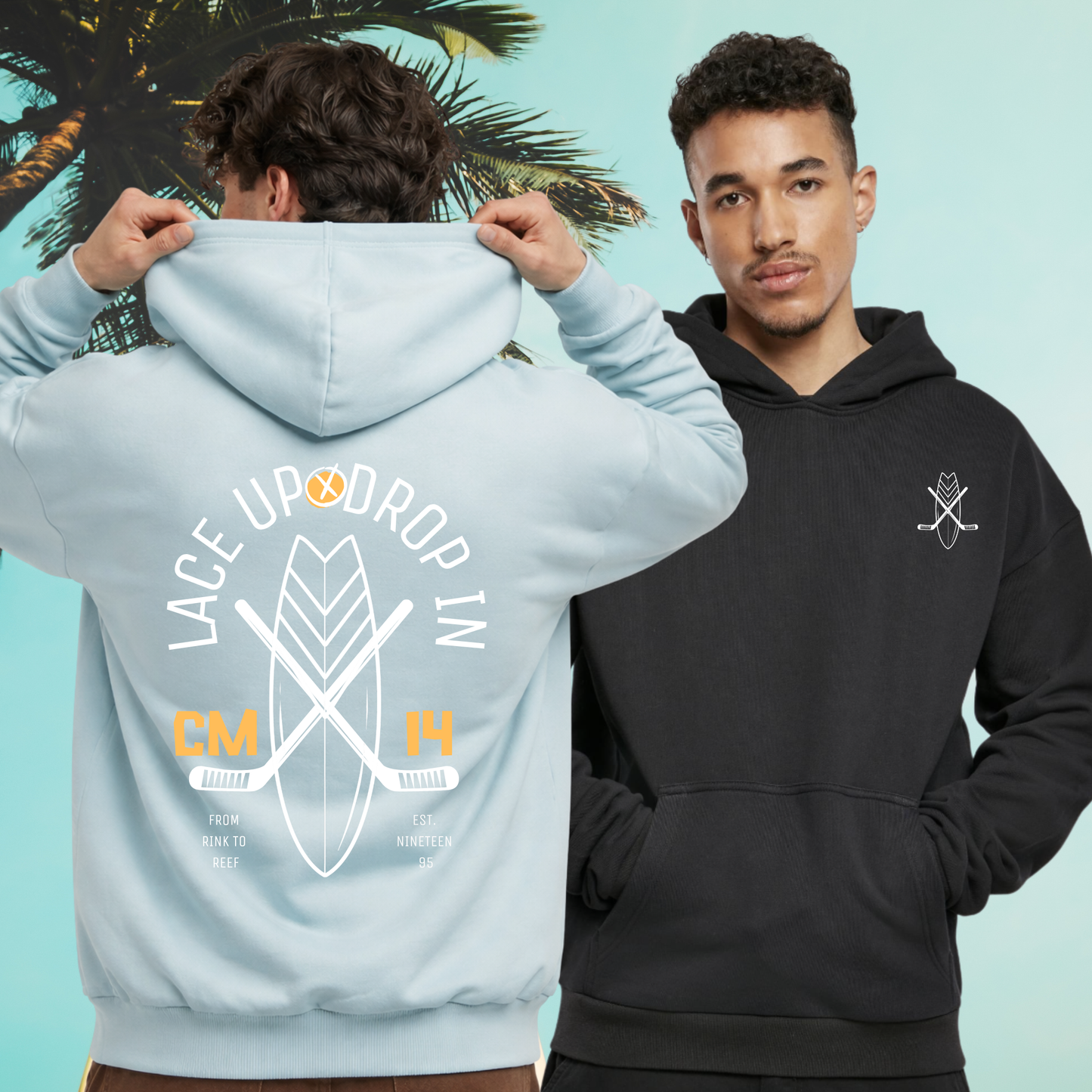 "FROM RINK TO REEF" Cole Maier X The Squad Overiszed Hoody in 2 Farben