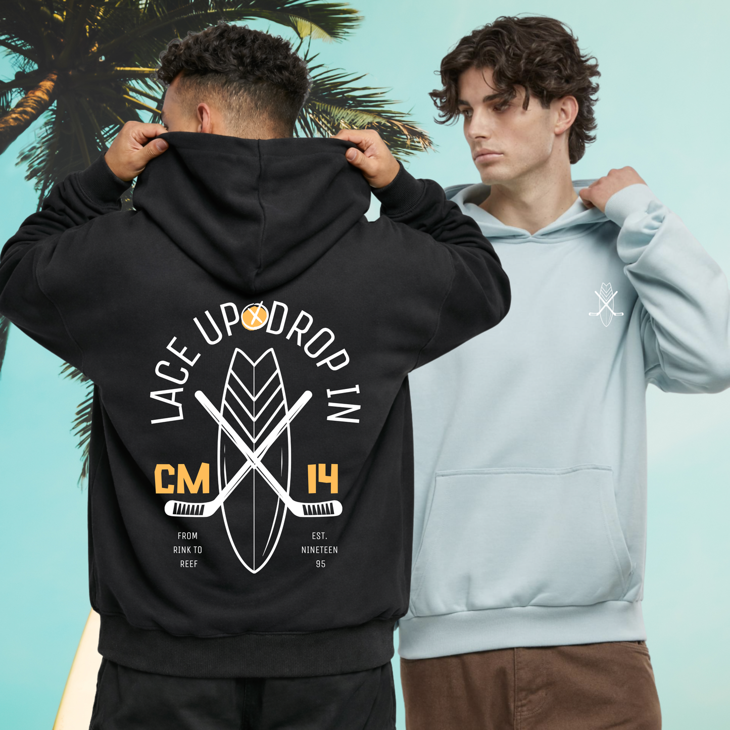 "FROM RINK TO REEF" Cole Maier X The Squad Overiszed Hoody in 2 Farben