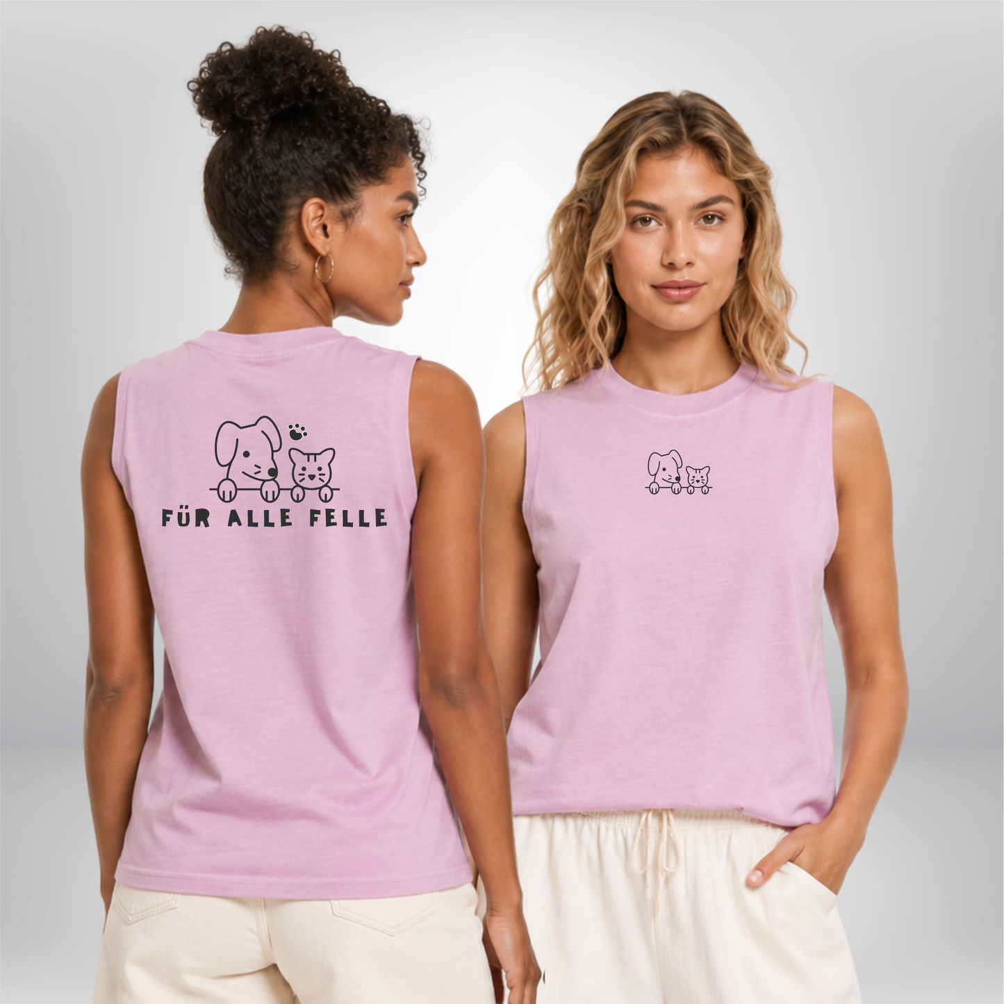 "FÜR ALLE FELLE - COUCHFREUNDE" The Squad Hocky Ladies Vintage Washed Sleeveless Tee