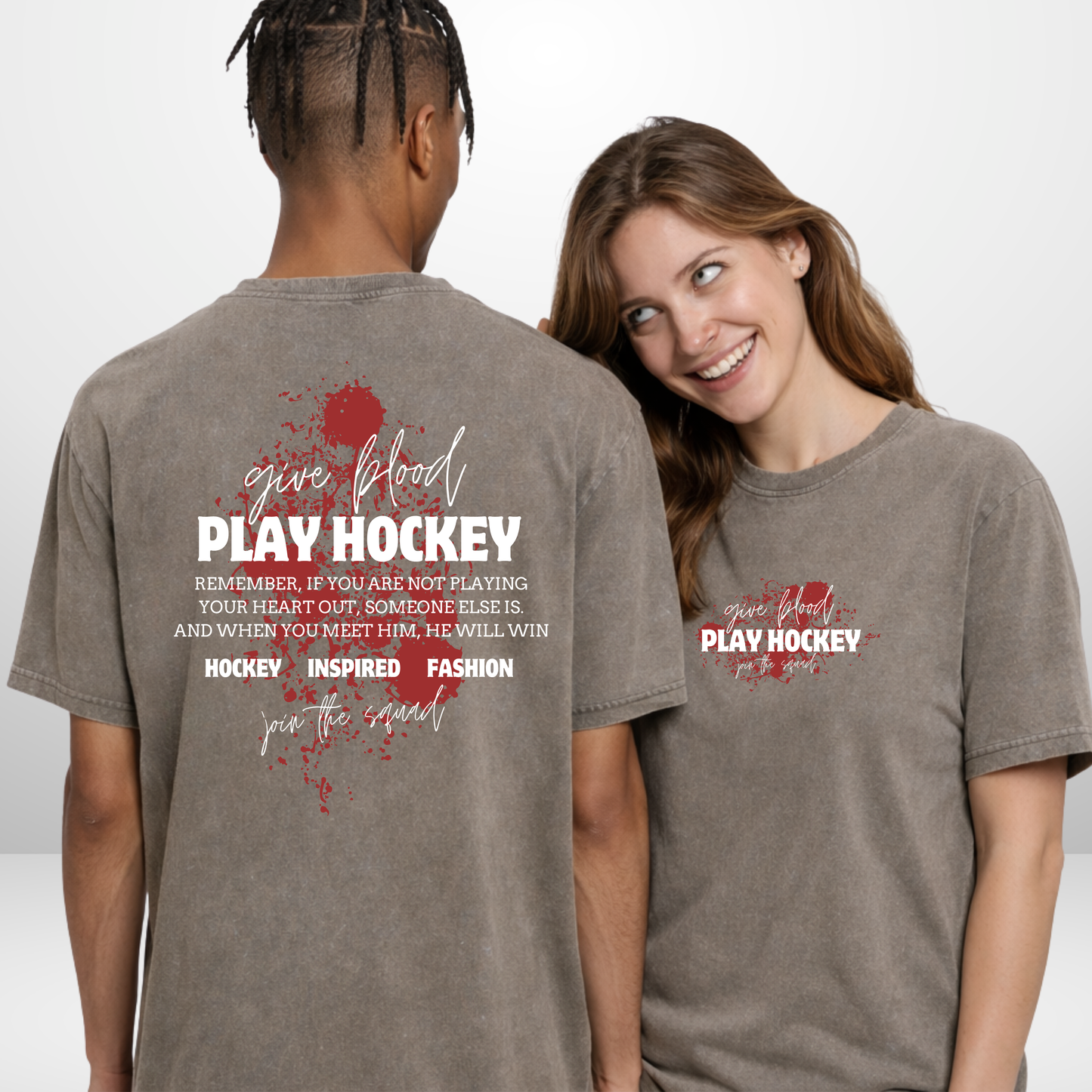 "GIVE BLOOD" The Squad Acid Washed T-Shirt