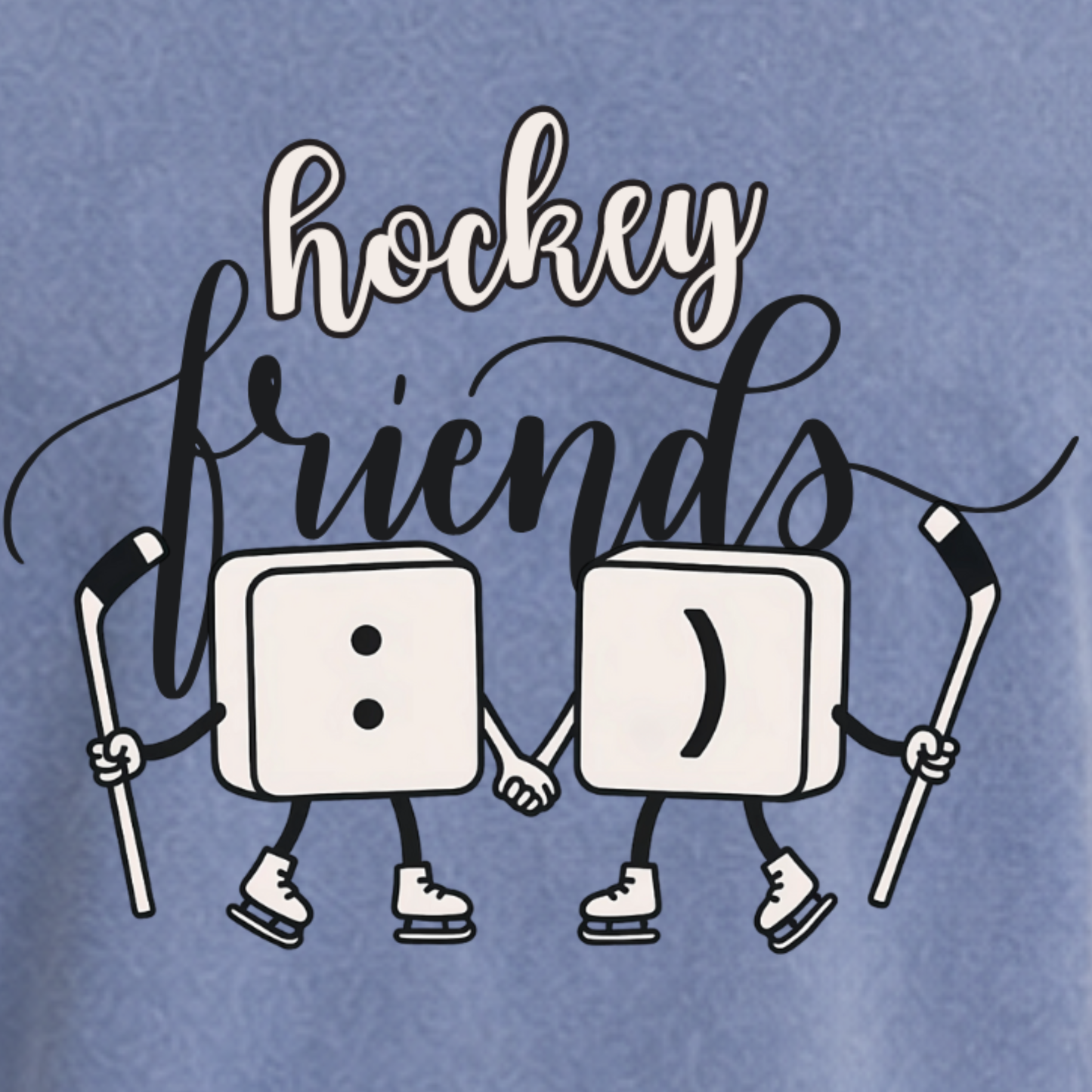 "HOCKEY FRIENDS" The Squad Acid Washed Round Neck Tee