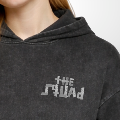 "HOCKEY TAPE" The Squad Acid Washed Oversized Hoodie