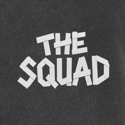 "HOCKEY TAPE" The Squad Acid Washed Round NeckT-Shirt