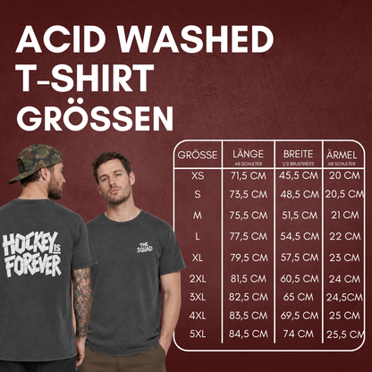 "HOCKEY TAPE" The Squad Acid Washed Round NeckT-Shirt