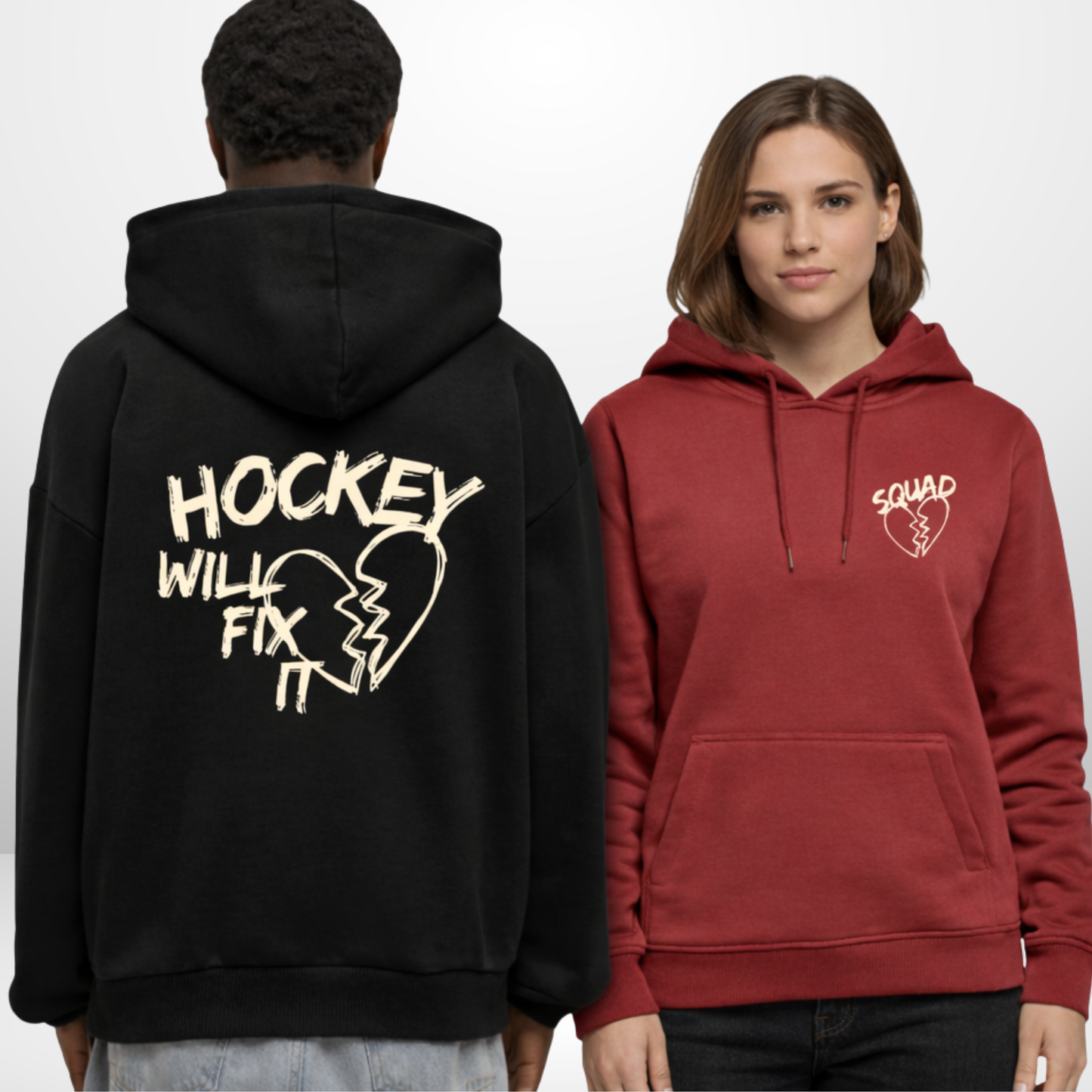 "HOCKEY WILL FIX IT"  Heavy Hoodie in 2 Farben