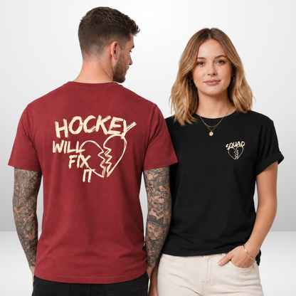"HOCKEY WILL FIX IT" The Squad Hockey T-Shirt in 2 Farben