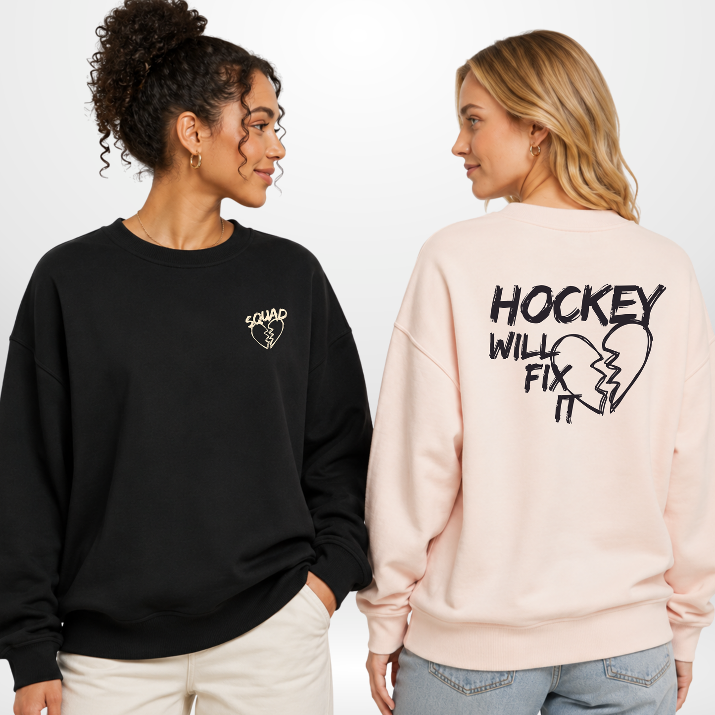 Hockey Will Fix It Ladies Oversized Crewneck