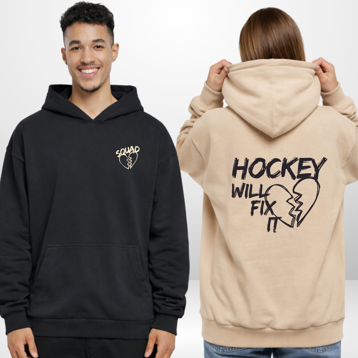 "HOCKEY WILL FIX IT" The Squad Ultra Heavy Oversized Hoodie in 2 Farben